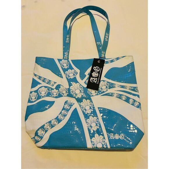 NWT AG Rock and Roll Couture blue and white tote - Picture 1 of 7
